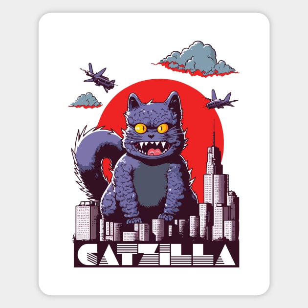 Catzilla Funny Cat Magnet by vectrus